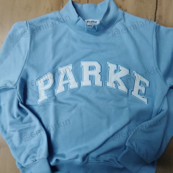 PARKE Light Blue Logo Mock-Neck Sweatshirt - Picture 2 of 7